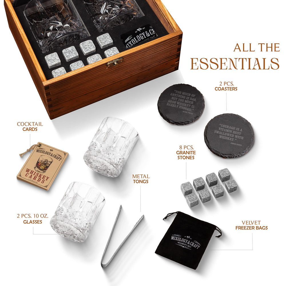 Mixology & Craft caisse en bois rustique emballage cadeau prêt à offrir