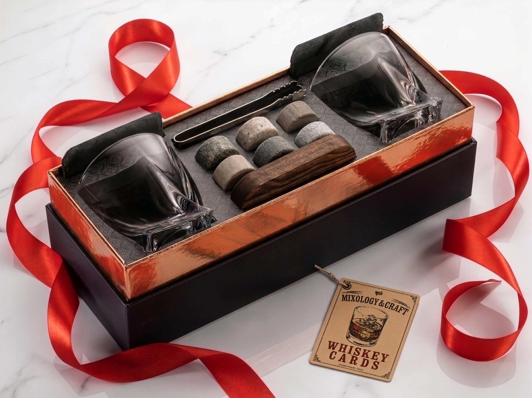 Mixology & Craft sous-verres en ardoise protégeant surfaces et présentant verre