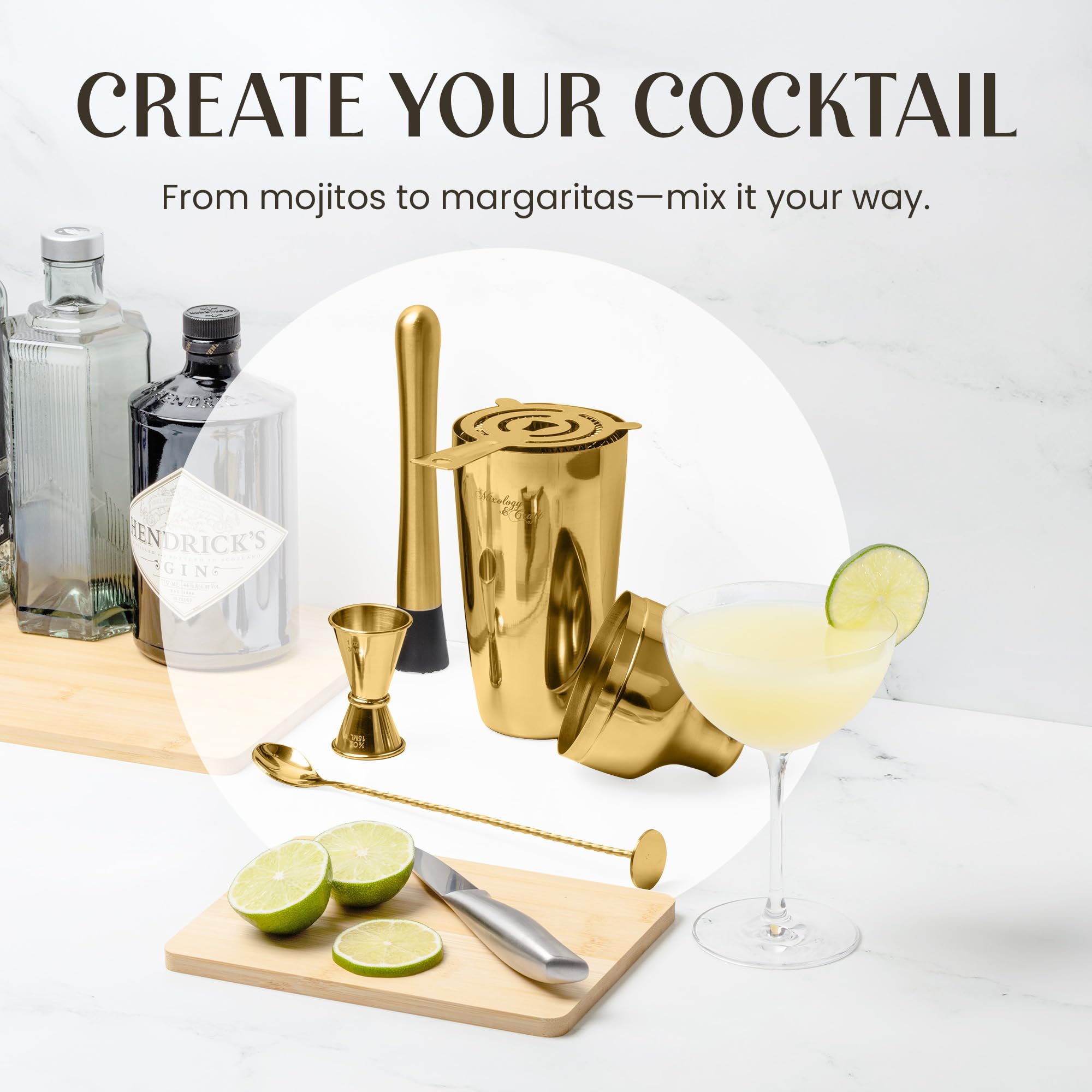 Mixology & Craft support en bambou foncé organise et valorise l'espace bar
