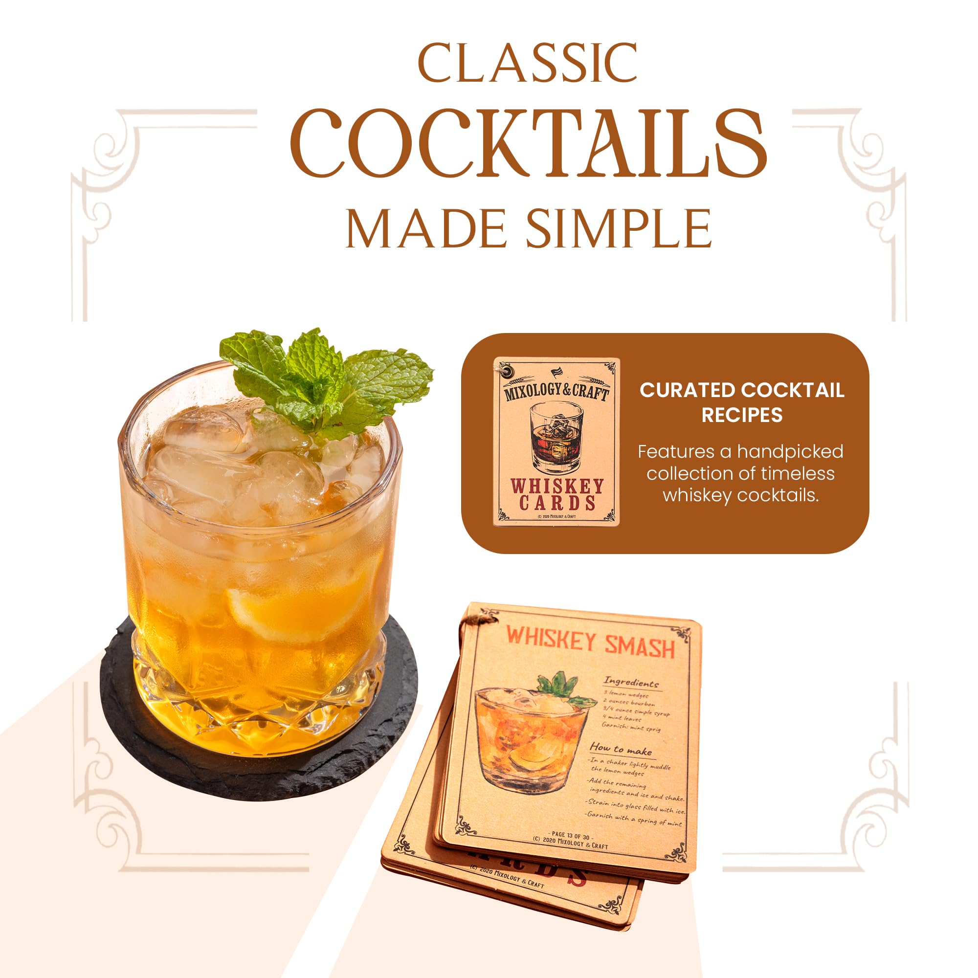 Mixology & Craft sous-verres en ardoise détail, protection et style pour table
