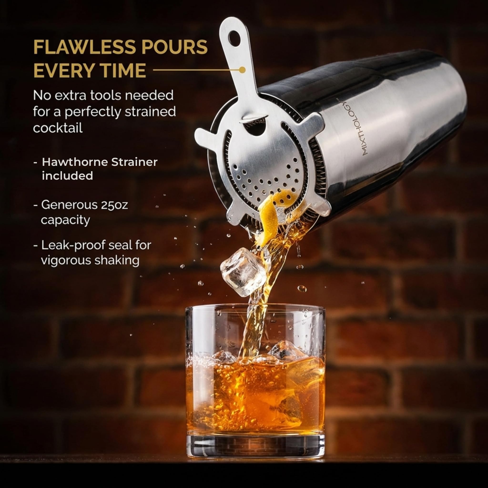 Mixthology passoire fine illustrant filtration nette et cocktails clairs