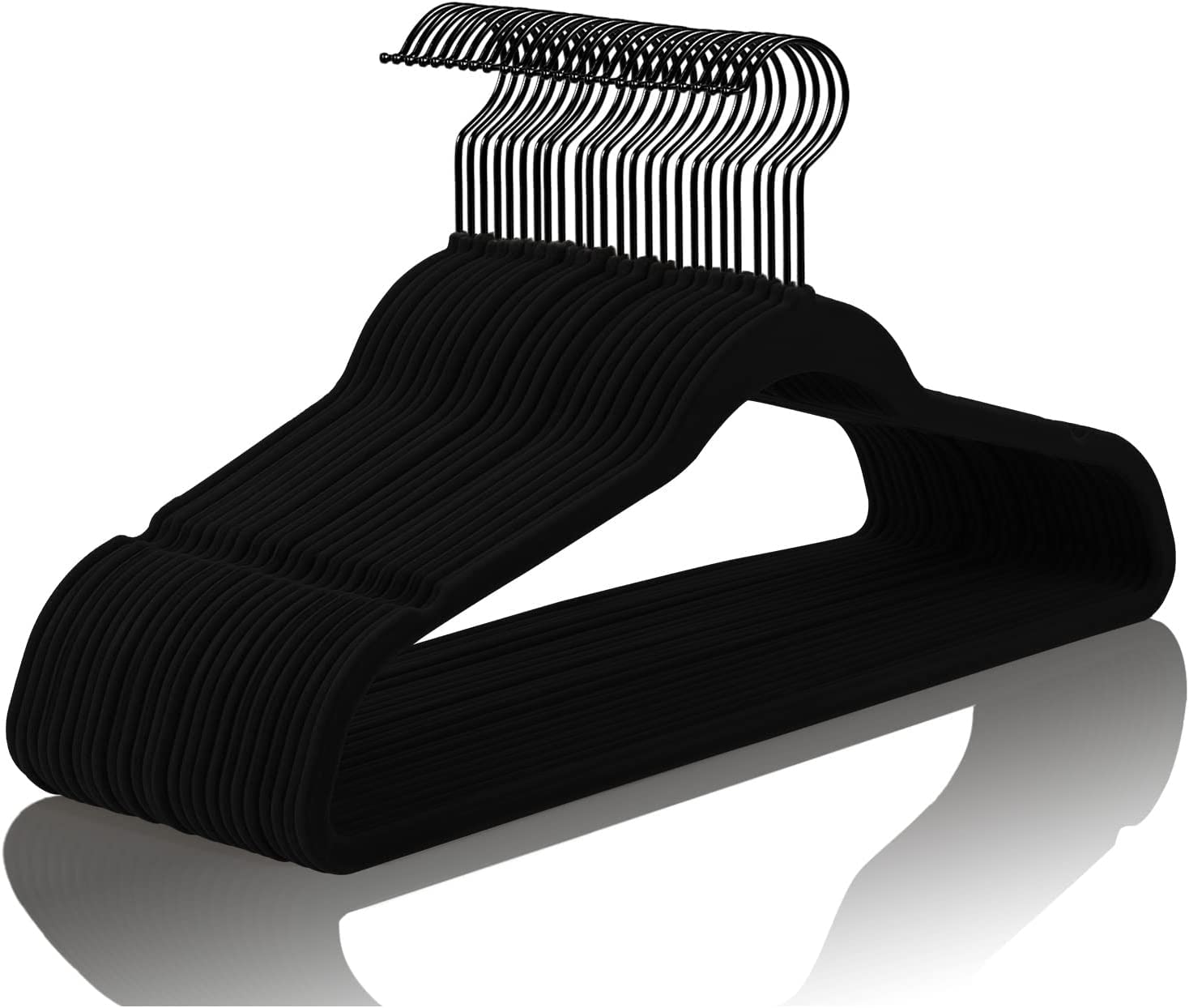MIZGI boîte de 60 cintres noirs pour rangement optimisé