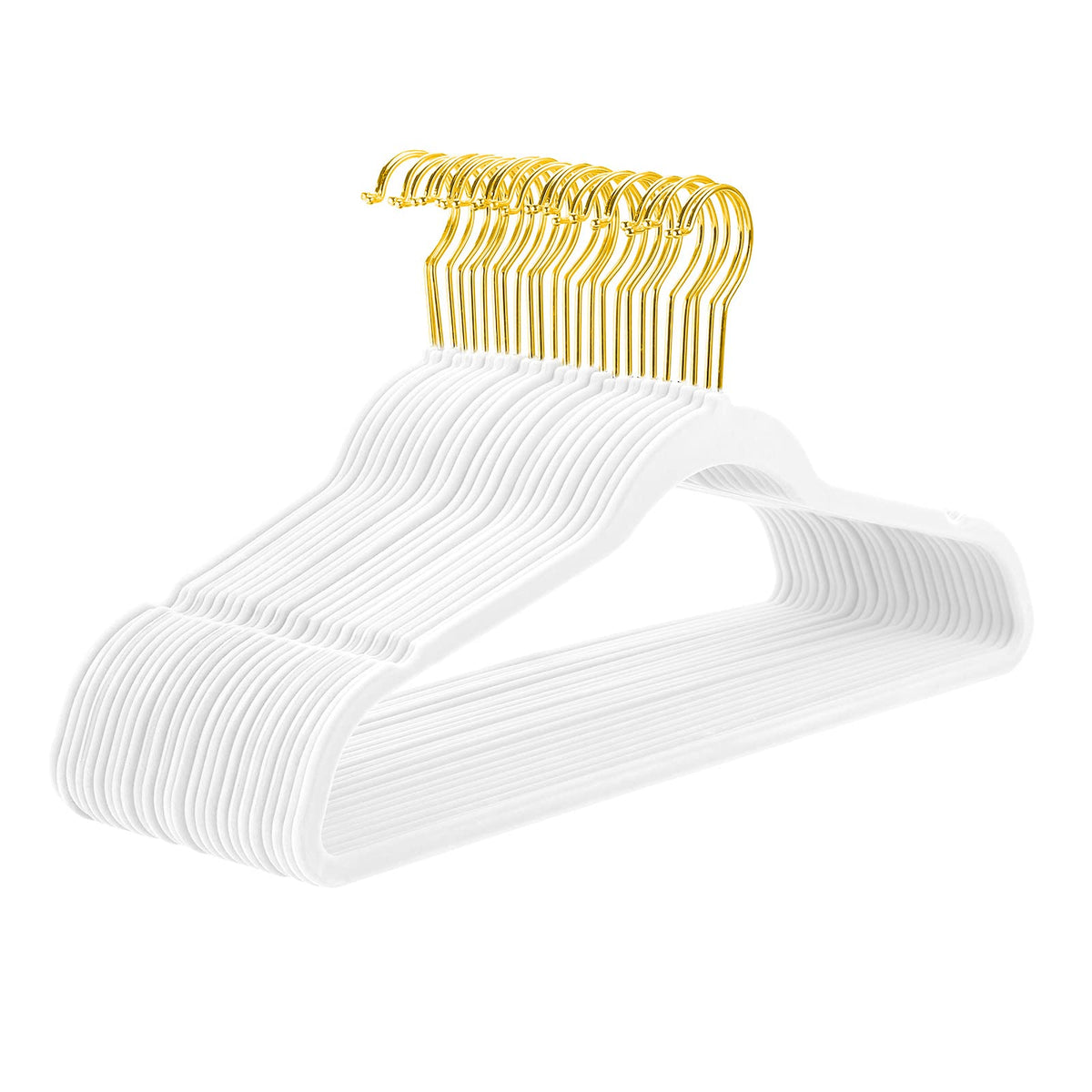 MIZGI cintres pack 50 face avant montrant uniformité et gain d'espace