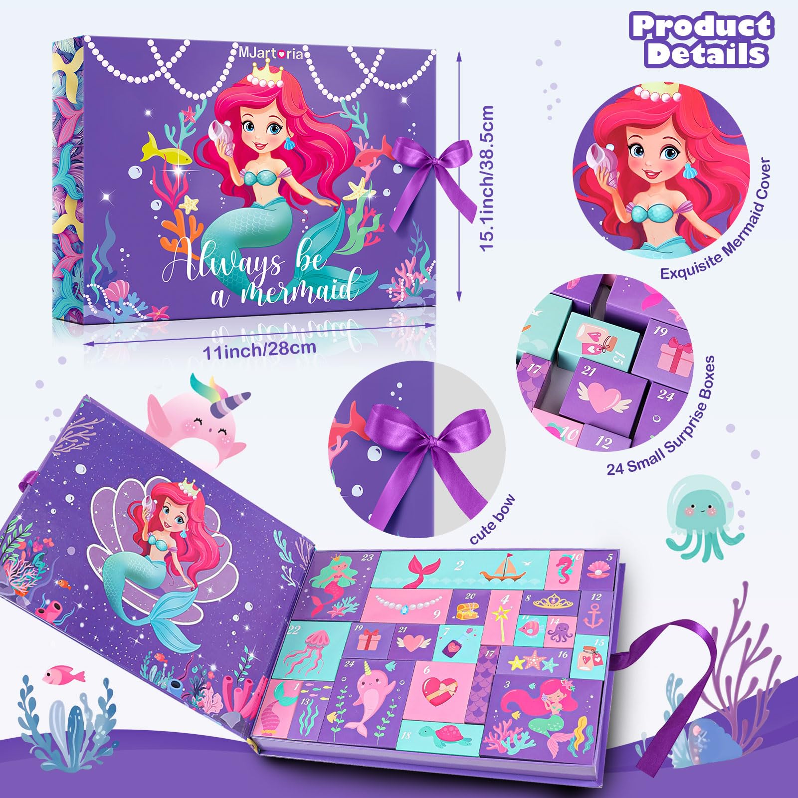 MJartoria planche d'autocollants mermaid motifs ludiques pour personnaliser affaires