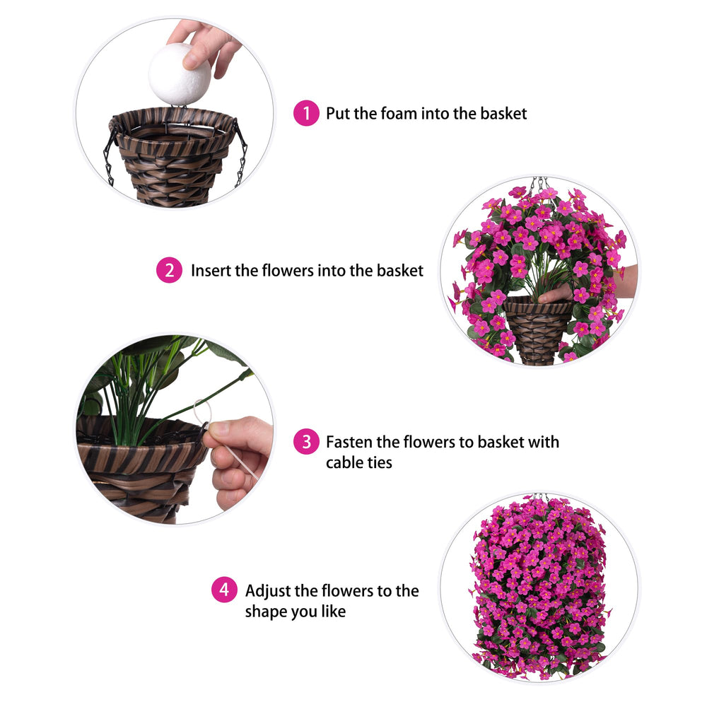 MJFloria retombée d'orchidées fuchsia, effet naturel et élégant