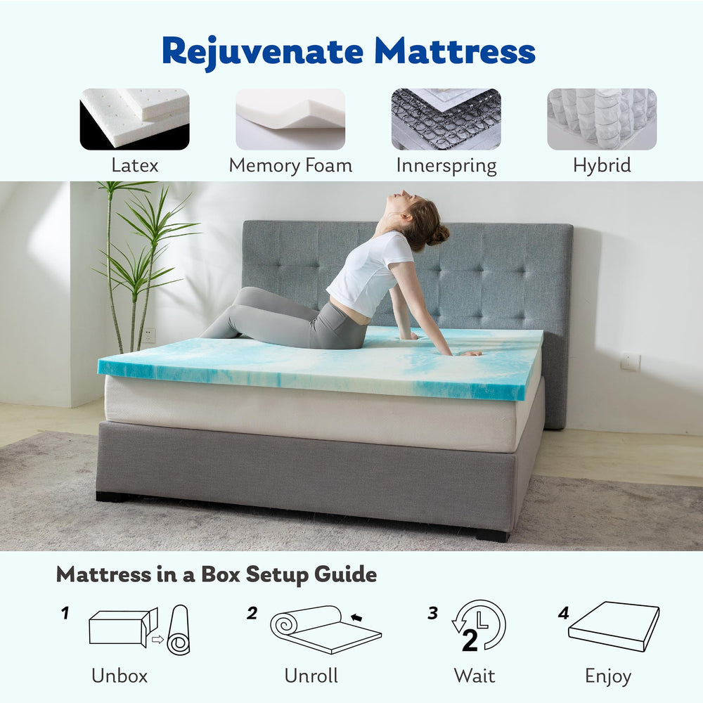 MLILY surmatelas posé sur un matelas montrant amélioration instantanée du confort