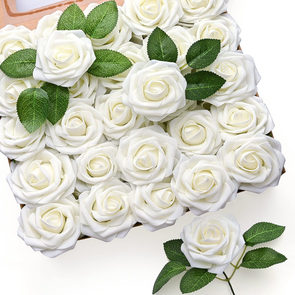 Mocoosy emballage avant lot de 50 roses blanches pour préparation rapide