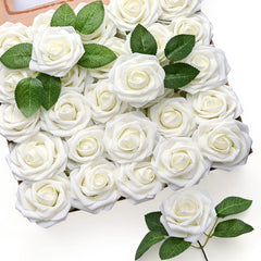 Mocoosy emballage avant lot de 50 roses blanches pour préparation rapide