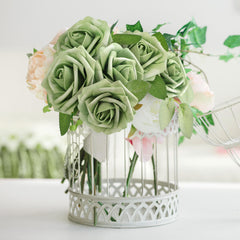 Bouquet fini Mocoosy vert sauge montrant harmonie et impact visuel pour événements
