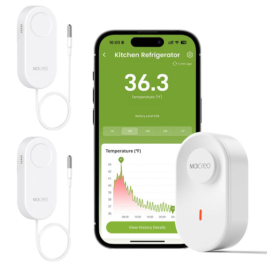 MOCREO hub face avant montrant LED et bouton pour installation rapide