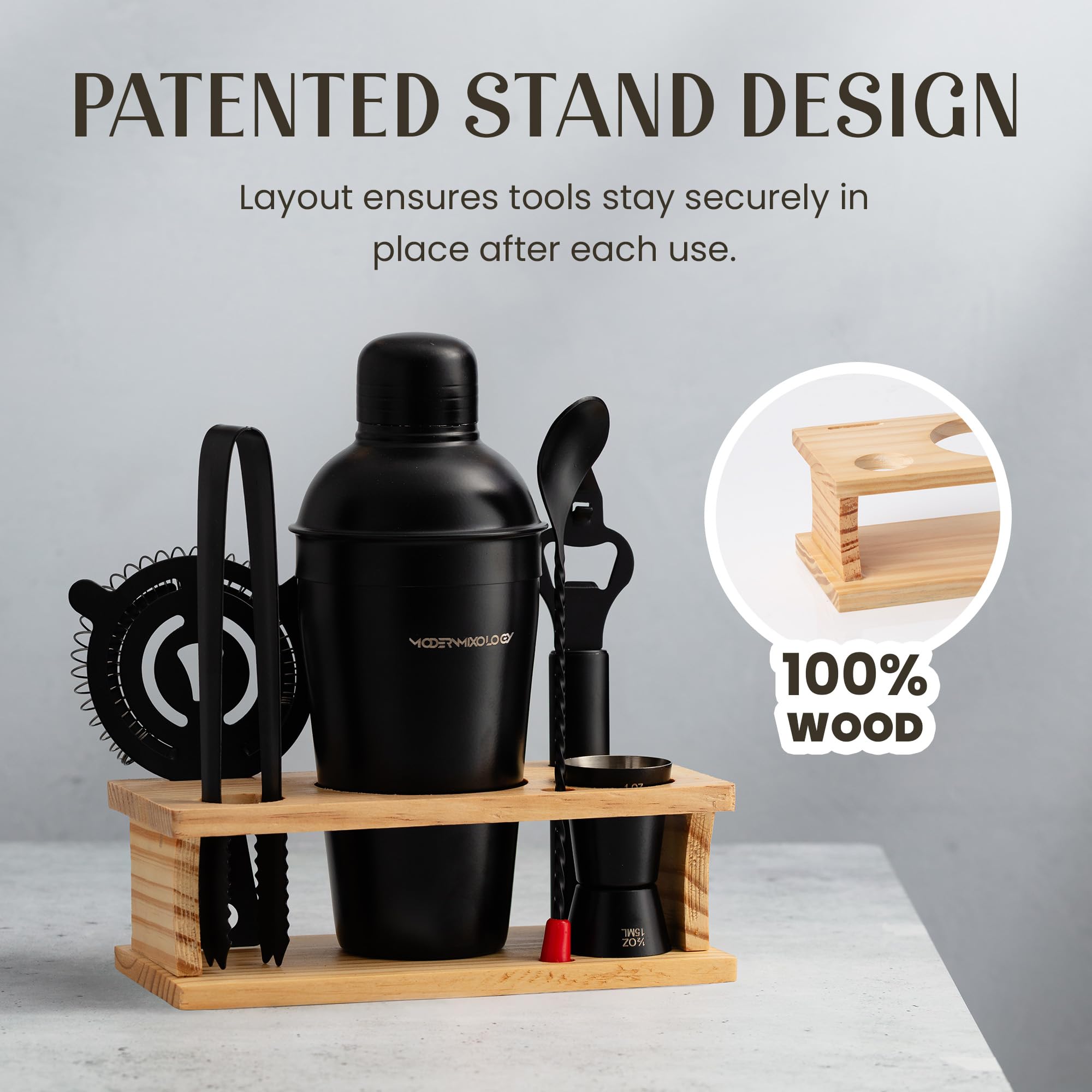 Modern Mixology jigger double-face et passoire Hawthorne, précision pour mesurer