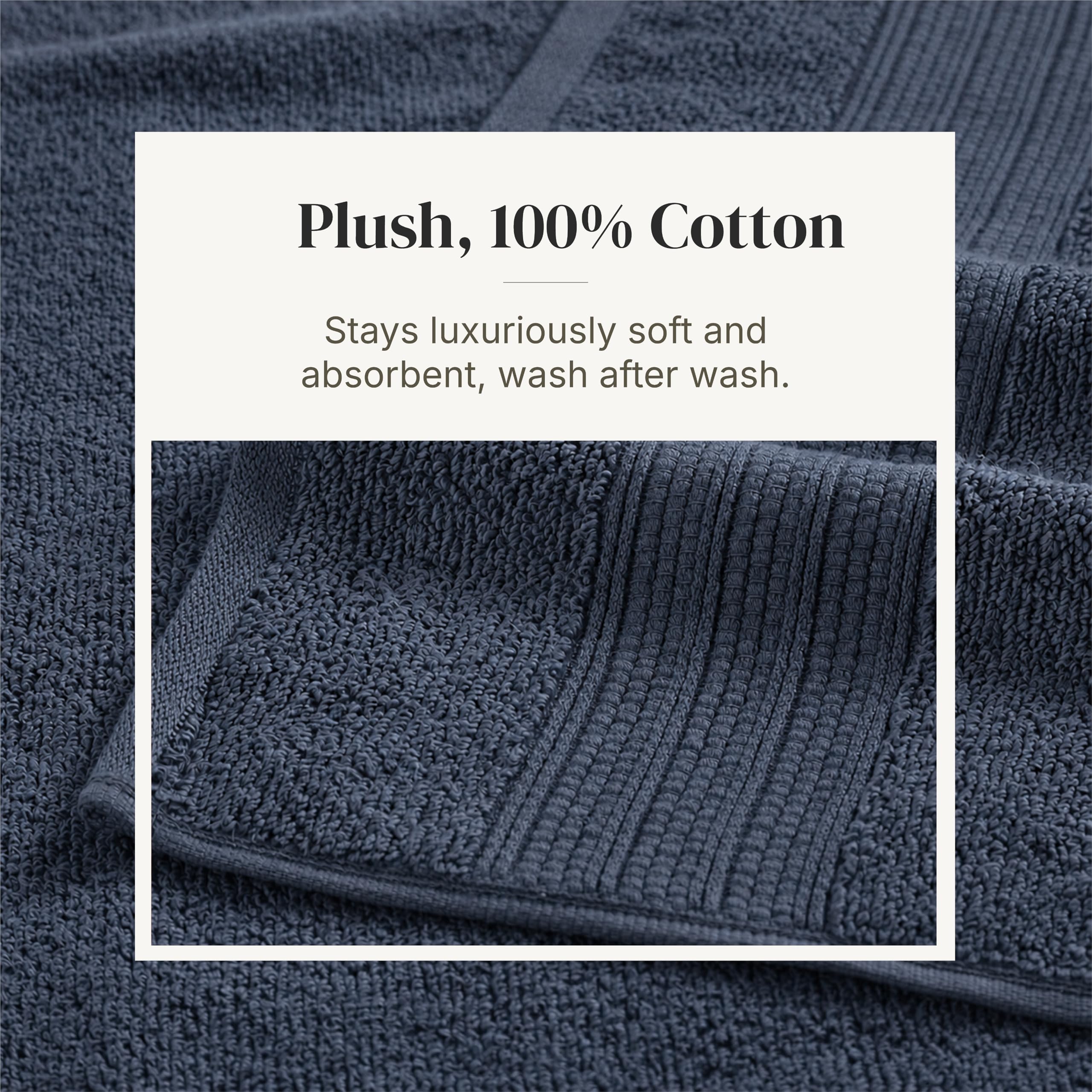 Modern Threads comparaison des tailles montrant serviette bain, main et débarbouillette