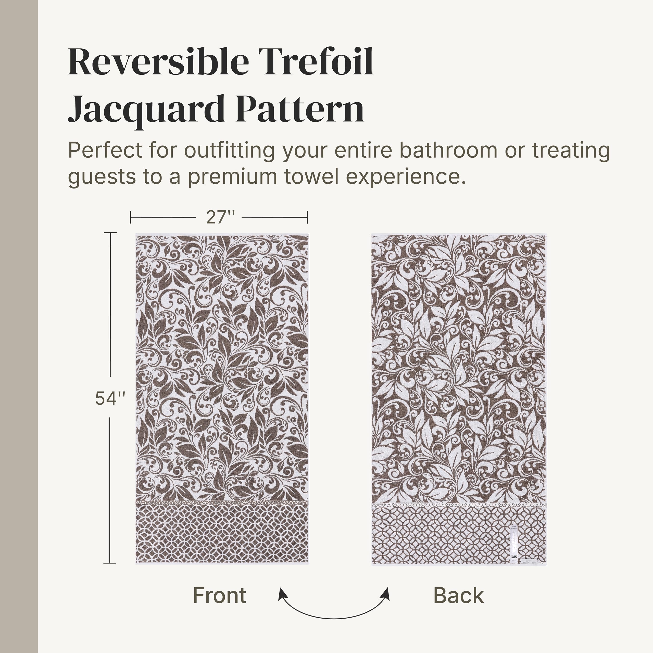 Modern Threads comparaison taille montrant dimensions serviettes pour espace
