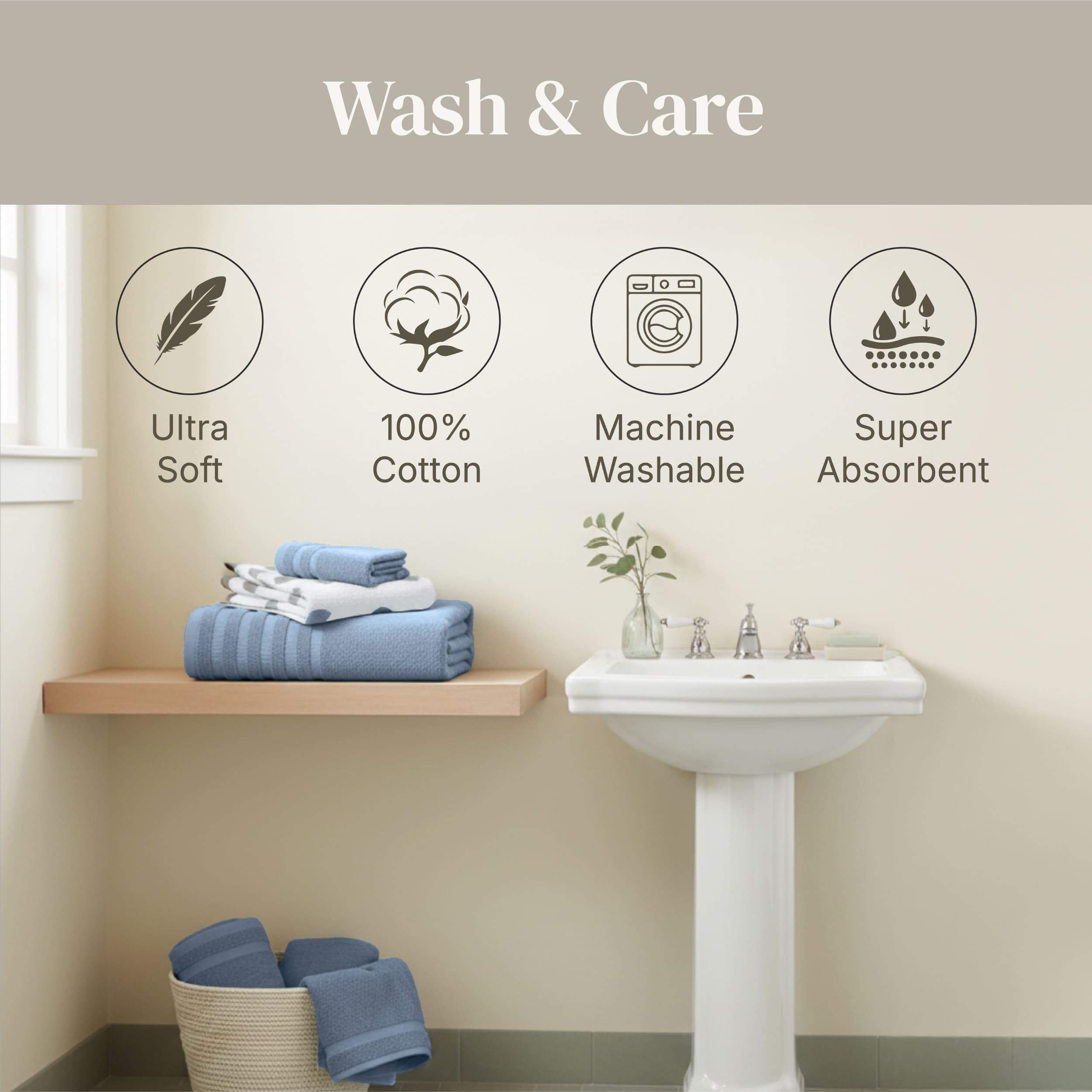 Modern Threads mise en scène lifestyle salle de bain bleu apportant style et harmonie
