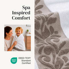 Modern Threads serviette en usage après douche montrant absorption rapide