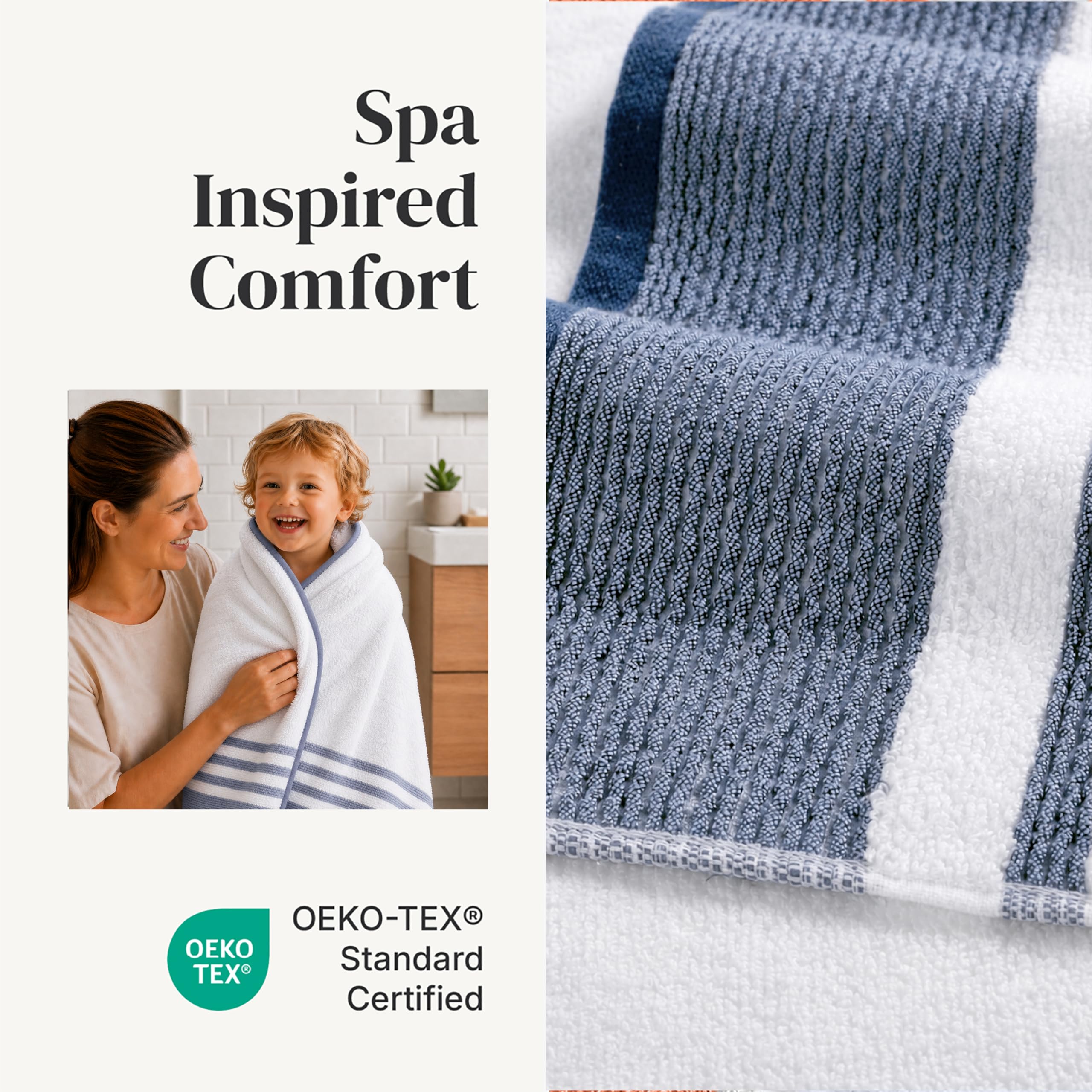 Modern Threads serviette en usage après douche démontrant confort et séchage efficace
