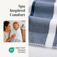 Modern Threads serviette en usage après douche démontrant confort et séchage efficace