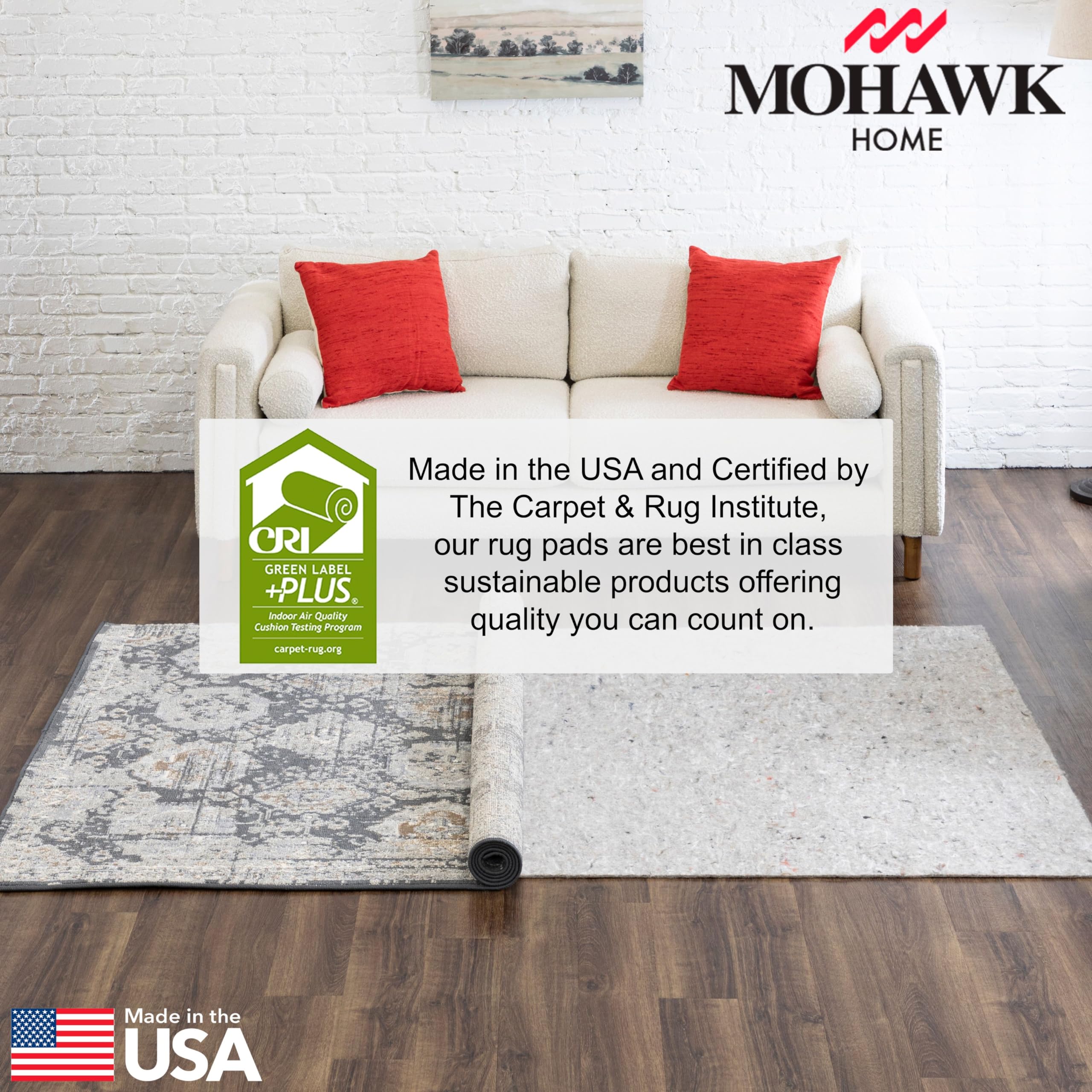 Mohawk Home étiquette Green Label Plus indiquant faibles émissions chimiques