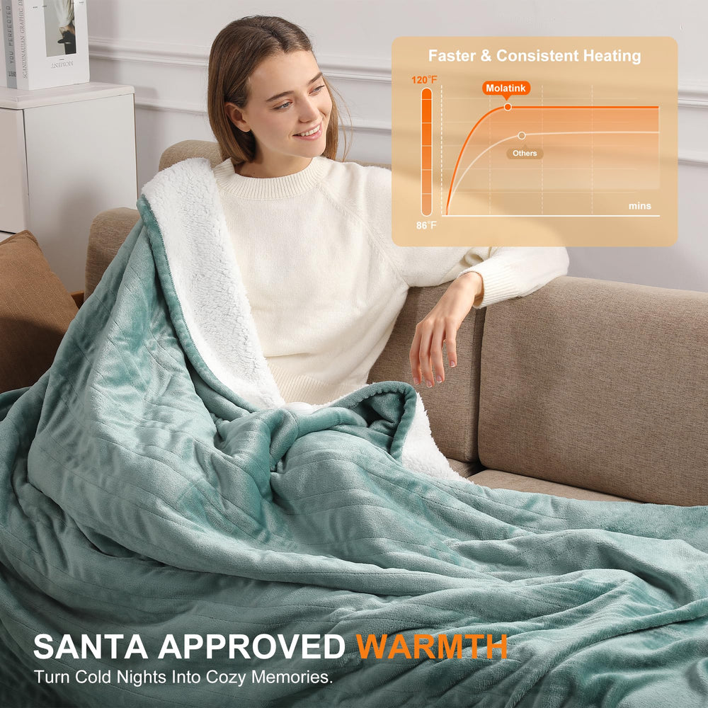 Molatink ambiance salon avec plaid chauffant pour soirées confortables