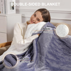 Molatink plaid chauffant violet étalé sur canapé pour confort cosy immédiat