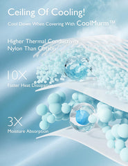 Momcozy couette posée sur lit en situation apportant confort et régulation thermique