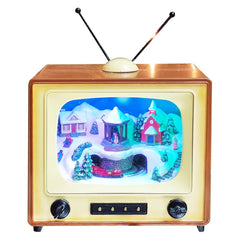 MOMENTS IN TIME télé rétro vue de face montre scène de Noël et charme nostalgique