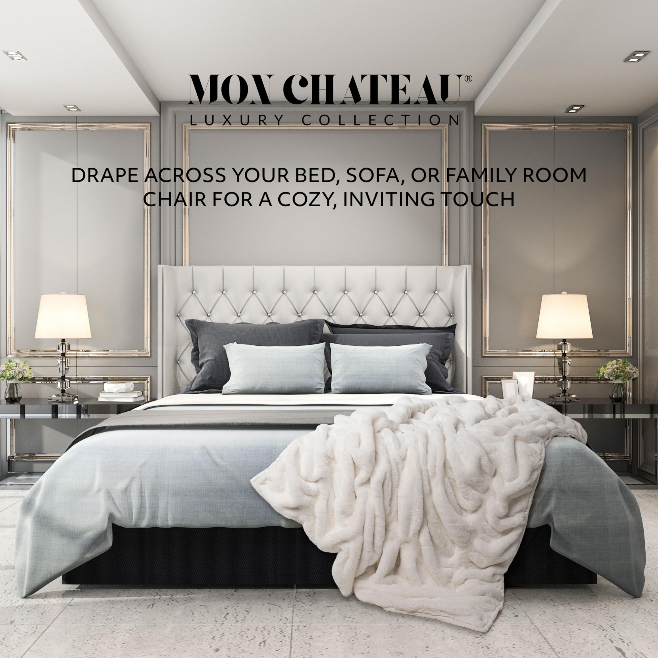 Mon Chateau plaid posé sur lit pour touche décorative raffinée