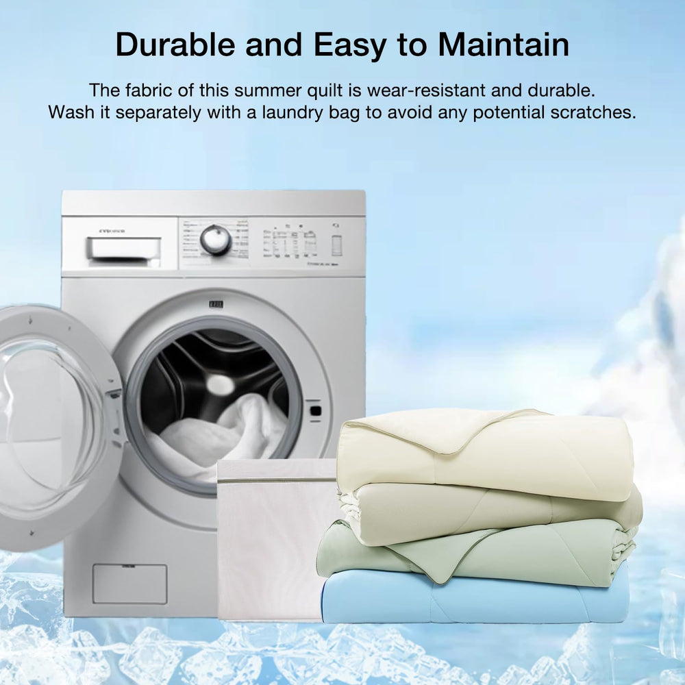 Couette Monbix dans filet de lavage indiquant entretien doux et préservation des fibres