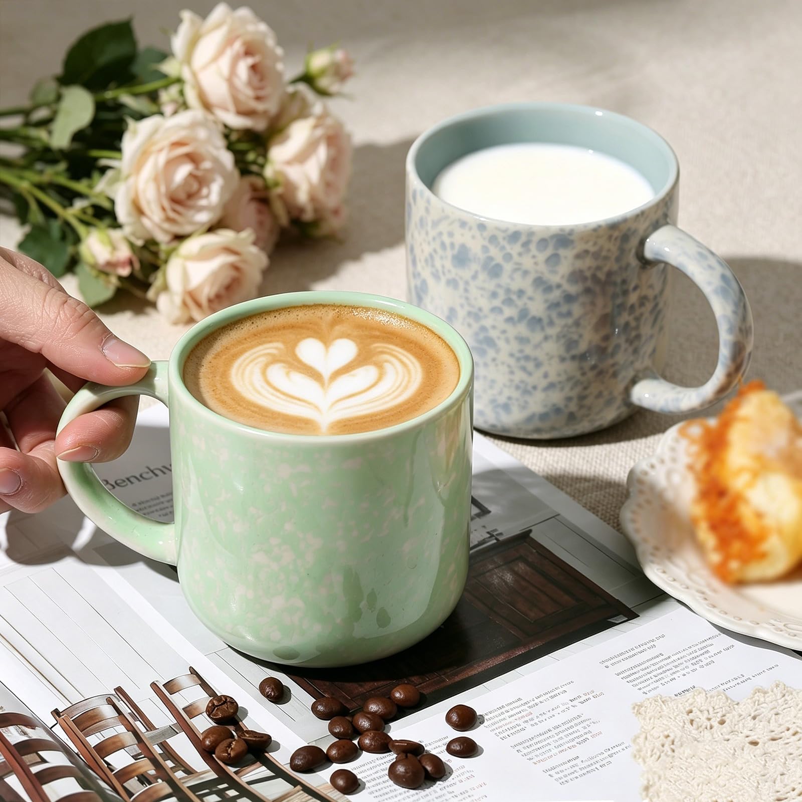 MONITO mug avec café matin schéma lifestyle montrant usage quotidien