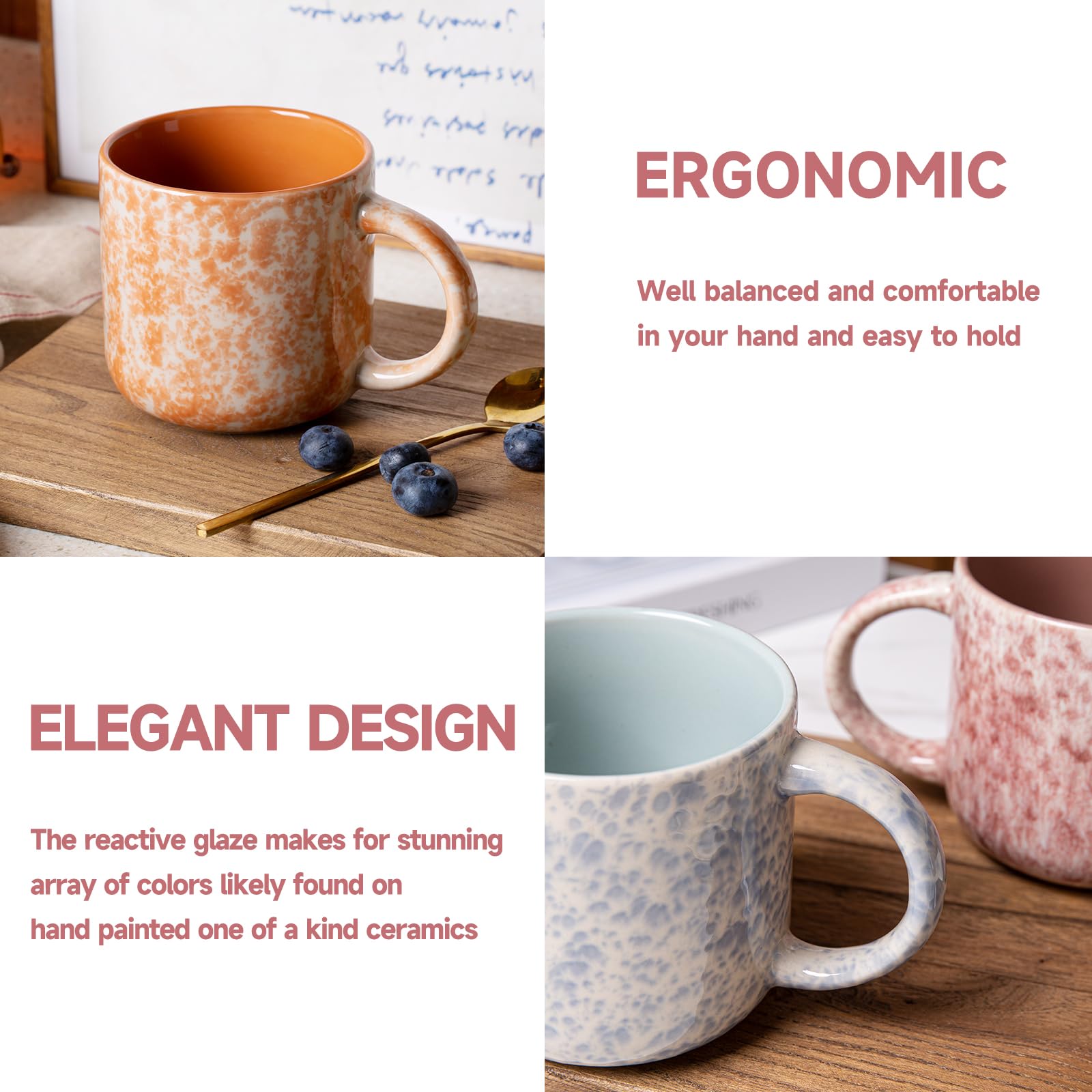MONITO mug tenu en main indiquant capacité 12oz et échelle réaliste
