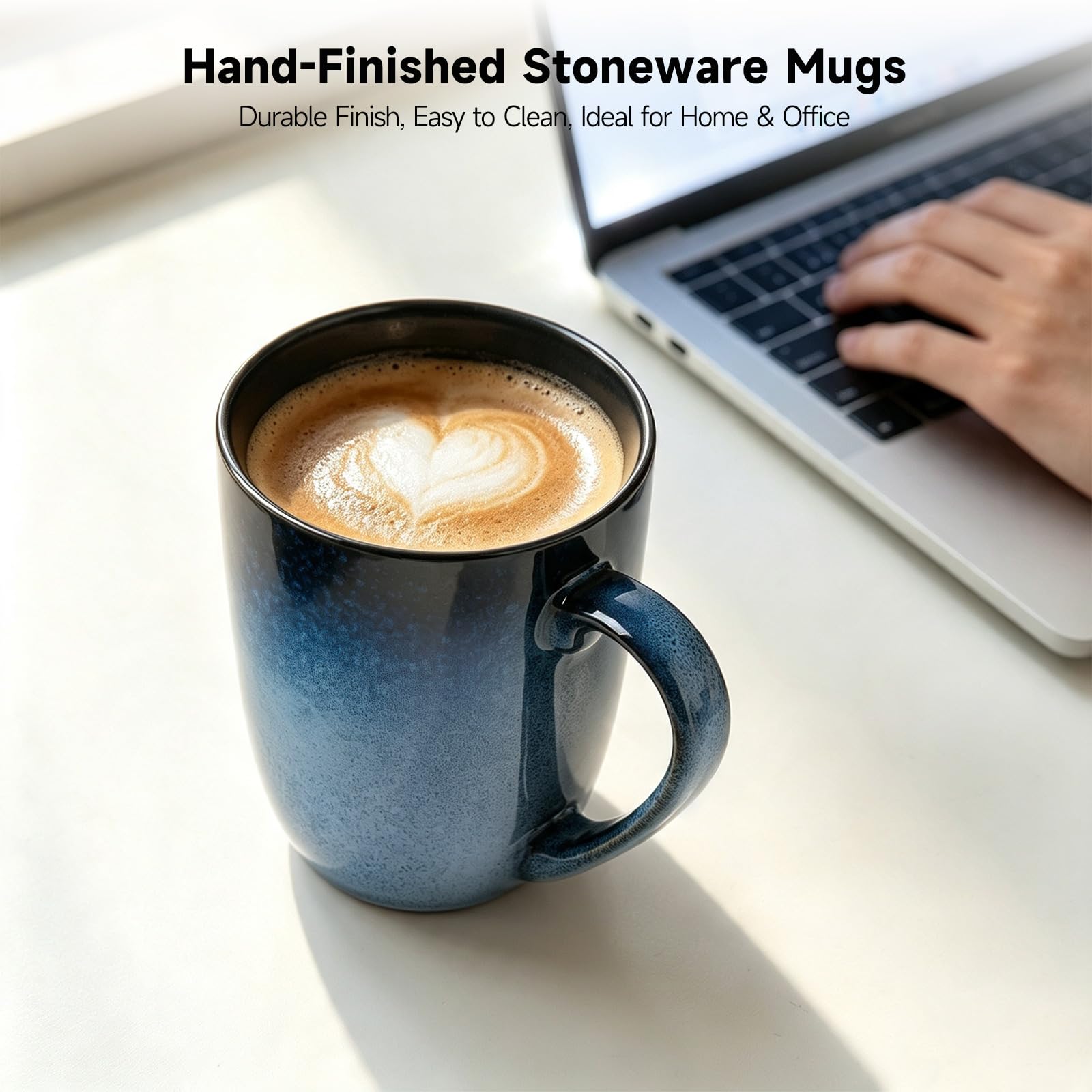 MONITO mugs empilés démontrant gain de place et rangement pratique