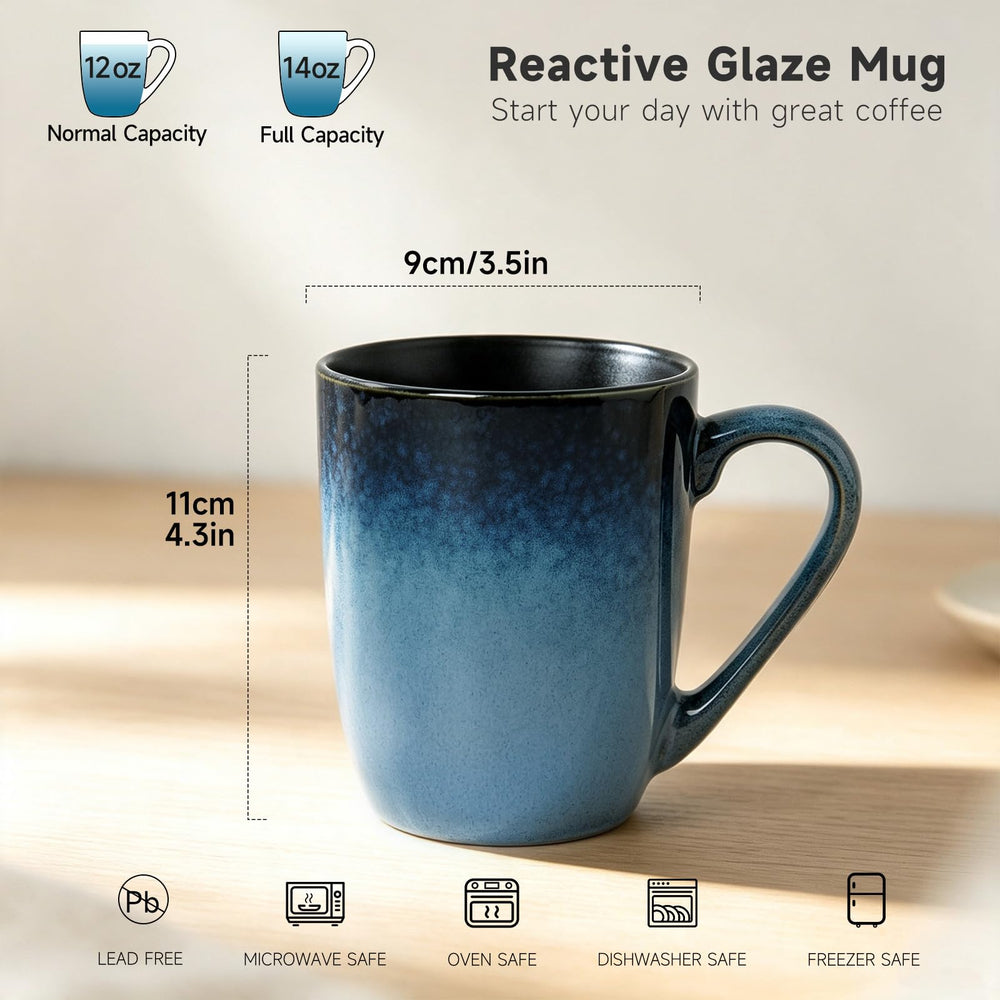 MONITO six mugs disposés sur table pour service coordonné pratique