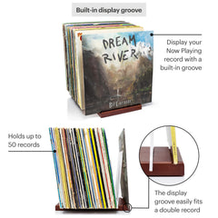 MÖNKE support rempli de 50 vinyles, protège et organise une grande collection