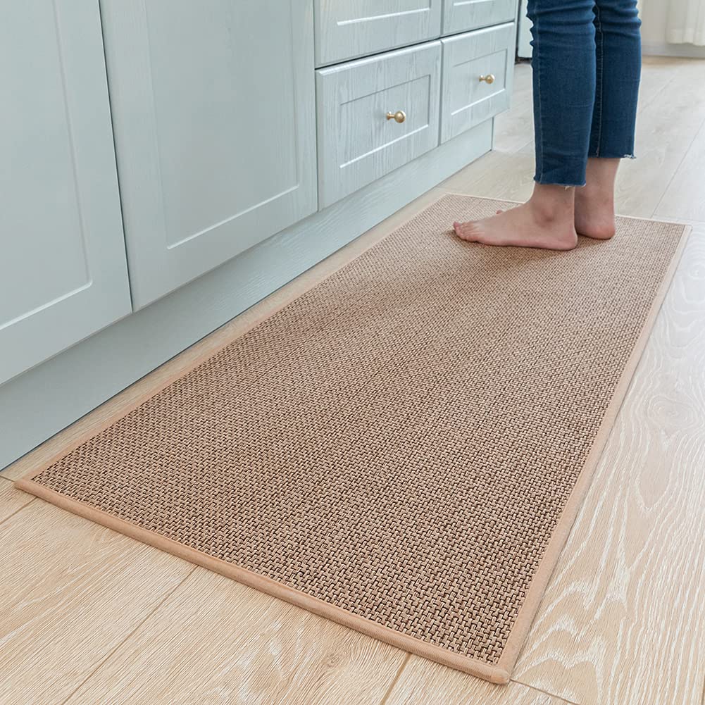 MontVoo face avant du tapis beige montrant protection du sol
