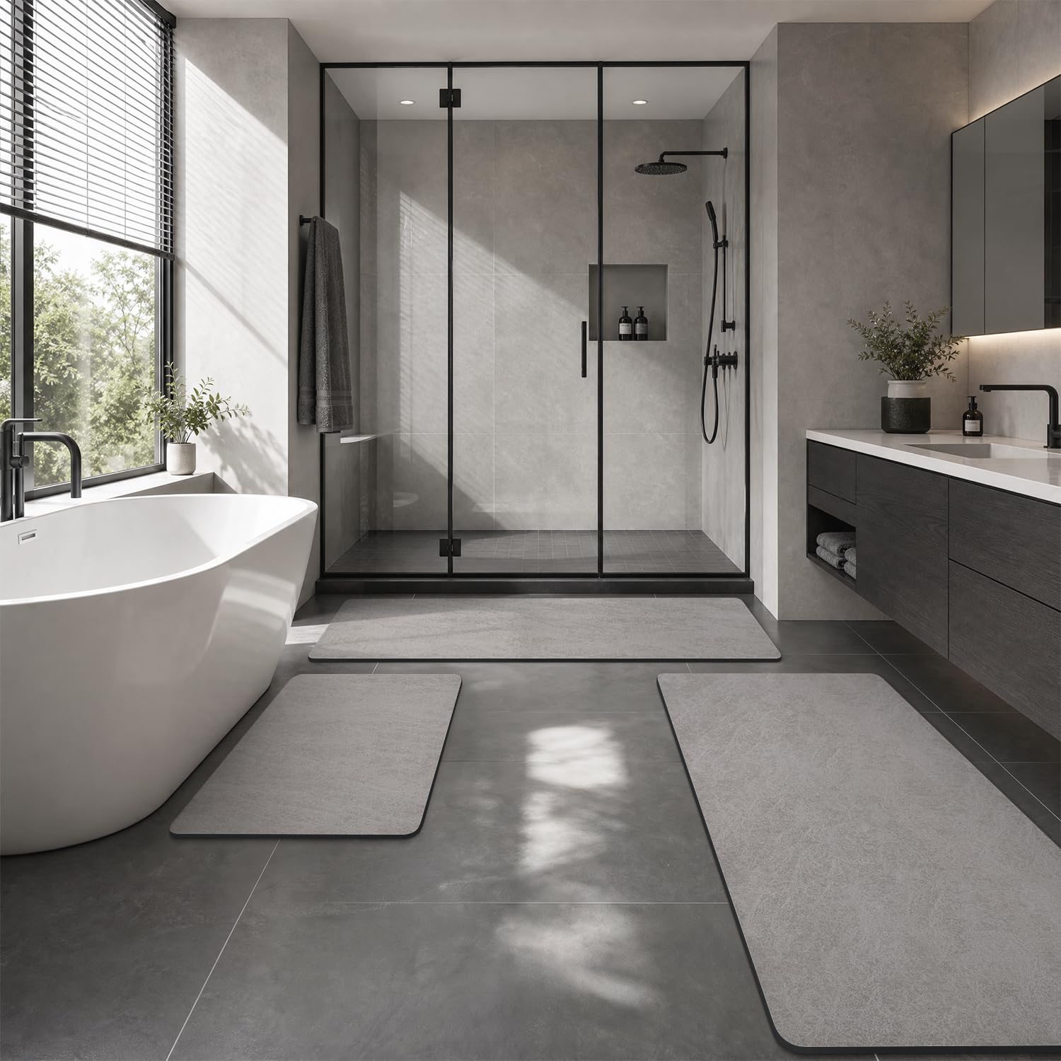 MontVoo tapis rincé à la douche pour entretien facile et gain de temps