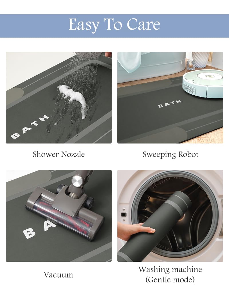 MontVoo tapis utilisé après la douche, évite flaques et glissades