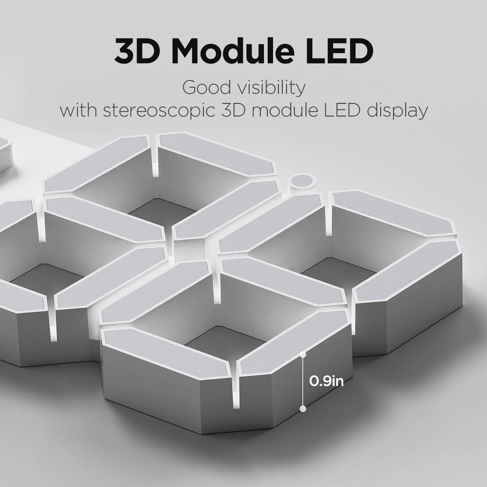 mooas gros plan chiffres 3D lisibles à distance