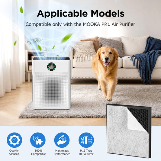 MOOKA détail HEPA H13 montrant fibres fines pour capture efficace