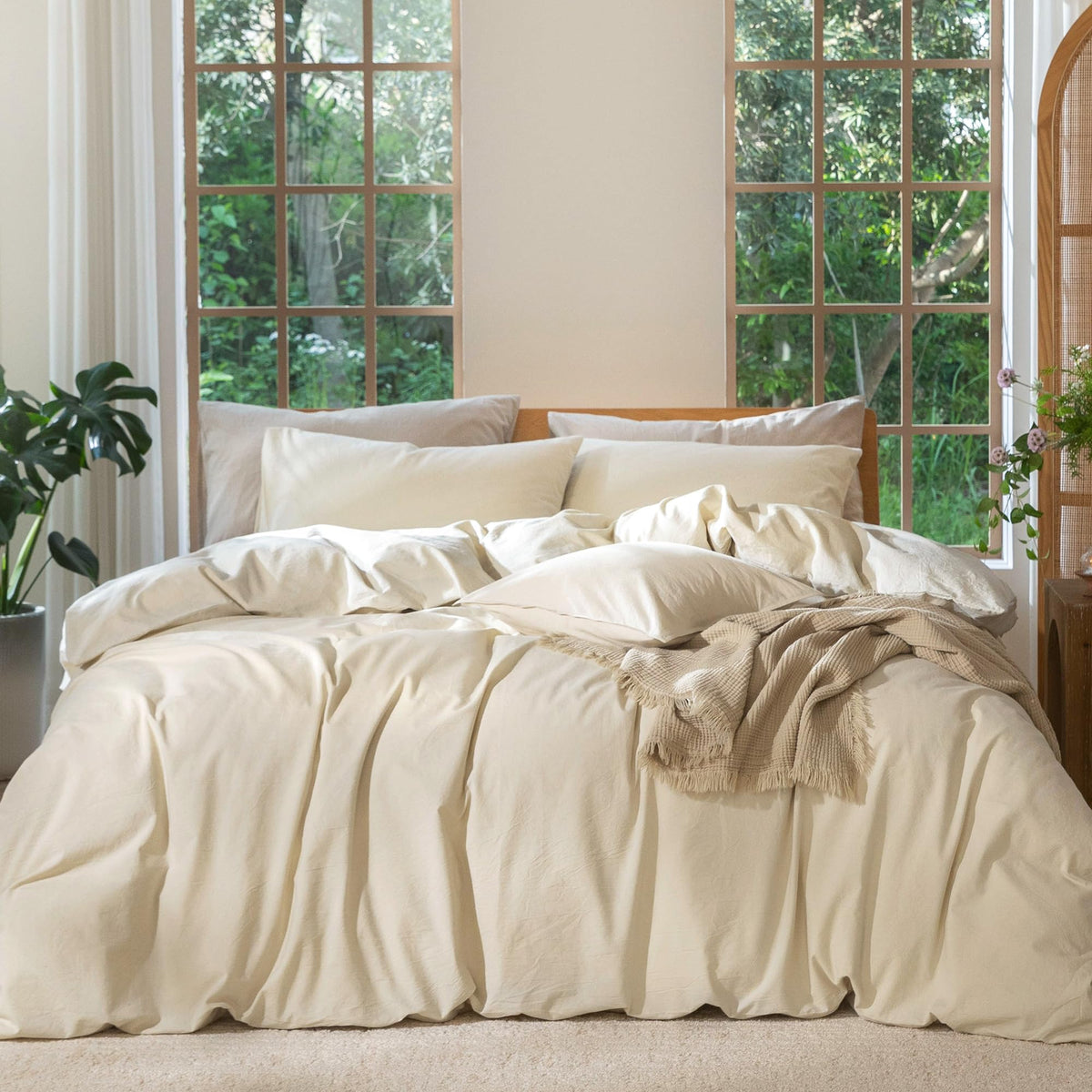 MooMee housse de couette king vue de face, finition soignée et élégante