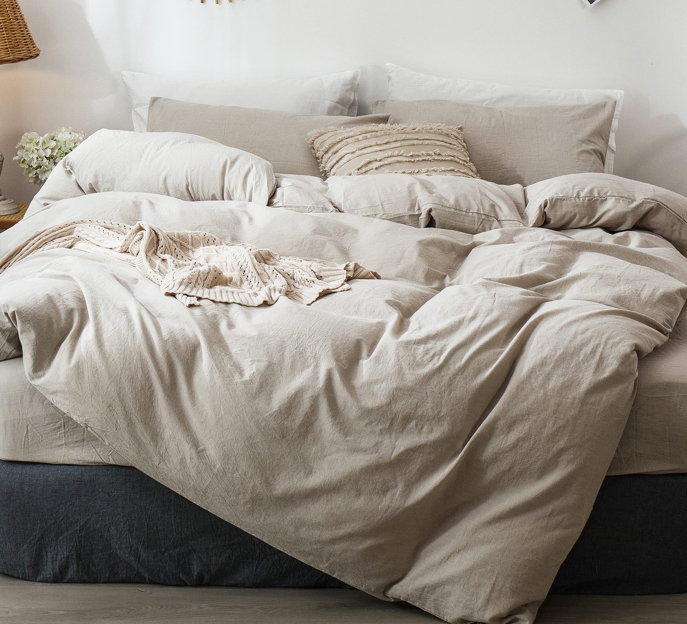MooMee housse de couette king montrant l'ensemble complet et style chaleureux