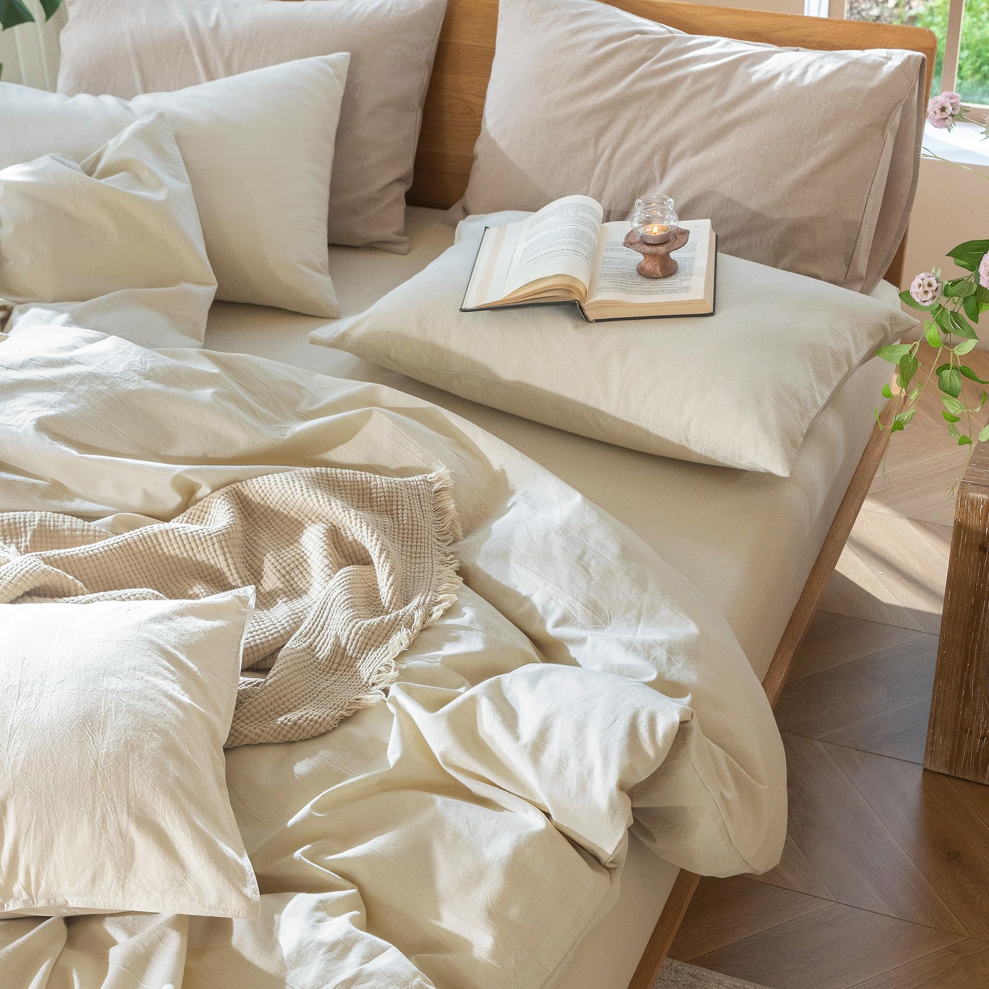 MooMee pli naturel du tissu affichant look froissé chic et respirant