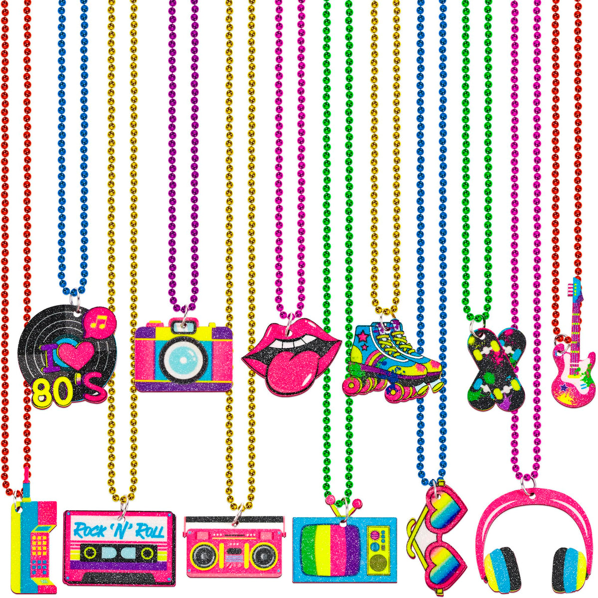 Moon Boat emballage avant montrant 48 colliers rétro pour une distribution facile
