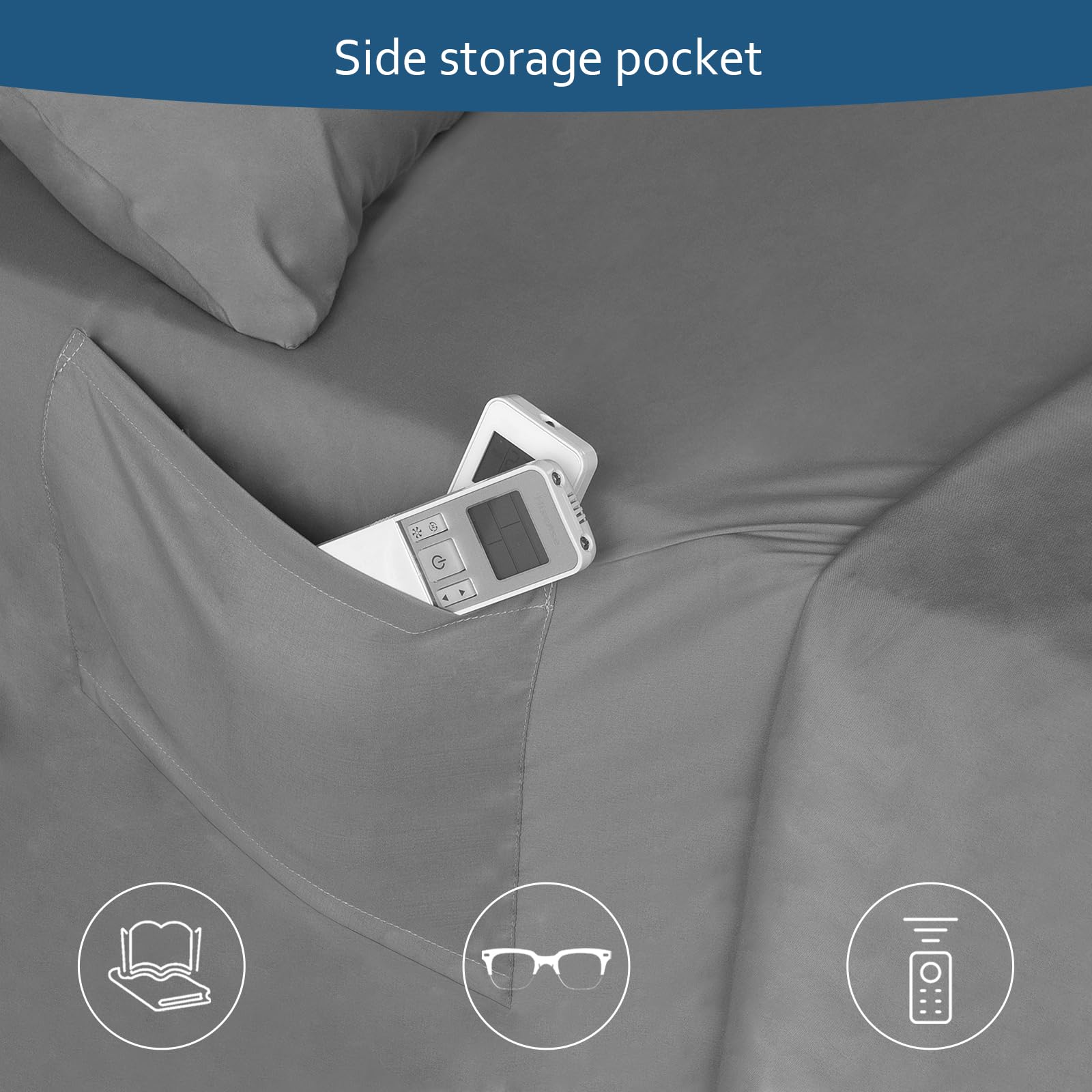 Moonsea poche latérale montrant rangement pratique pour téléphone