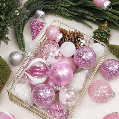MoonXmas détail d une boule mate rose pour finition élégante