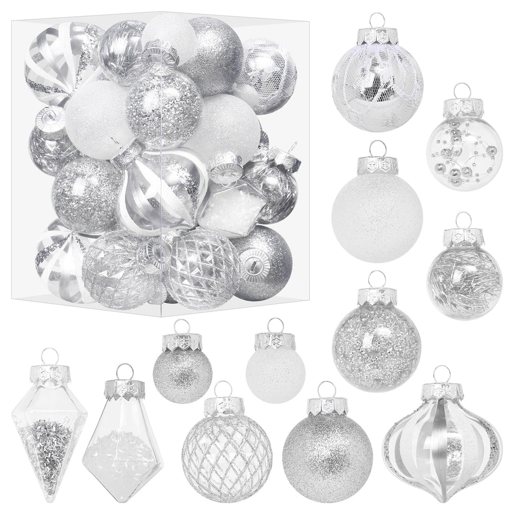 MoonXmas ensemble face avant montrant 34 boules pour décoration harmonieuse