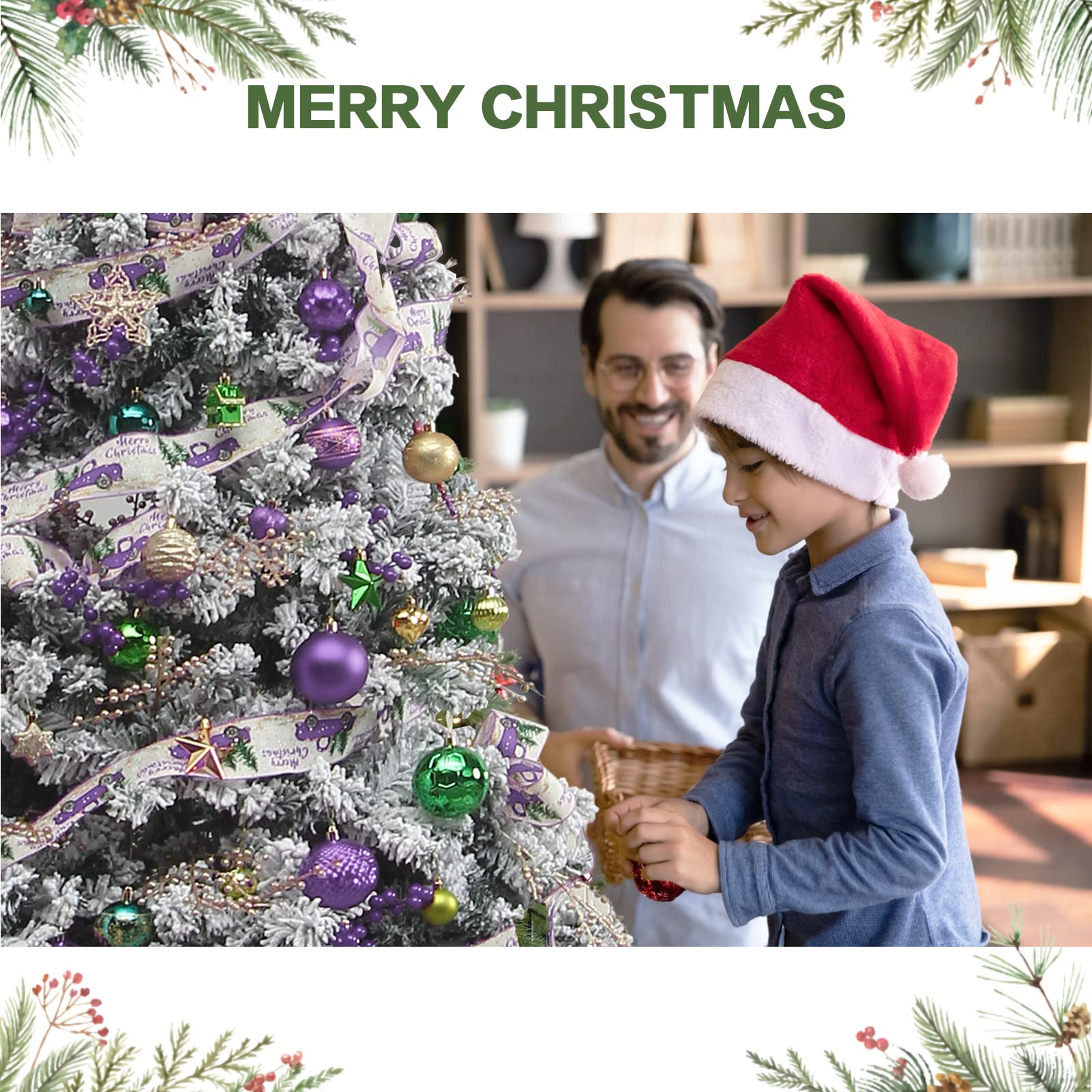 MoonXmas sapin décoré violet et rose illustrant ambiance chaleureuse