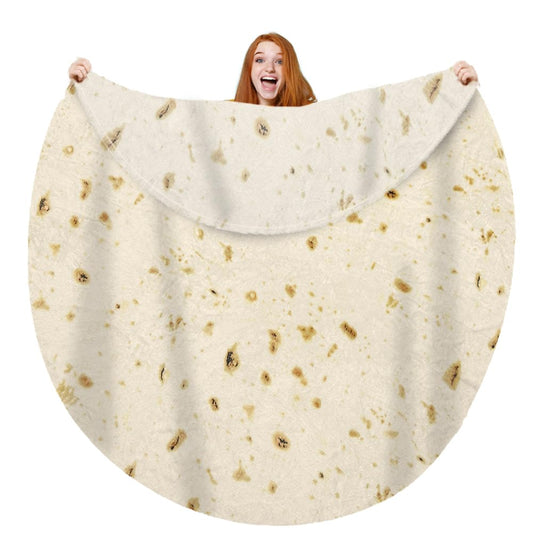 moonysweet couverture tortilla pliée montrant motif réaliste et confort
