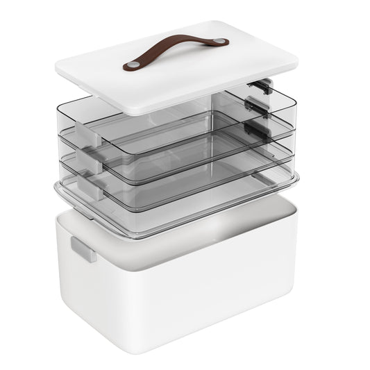 MOPALL vue avant de l’organisateur montrant quatre niveaux et design compact pour rangement