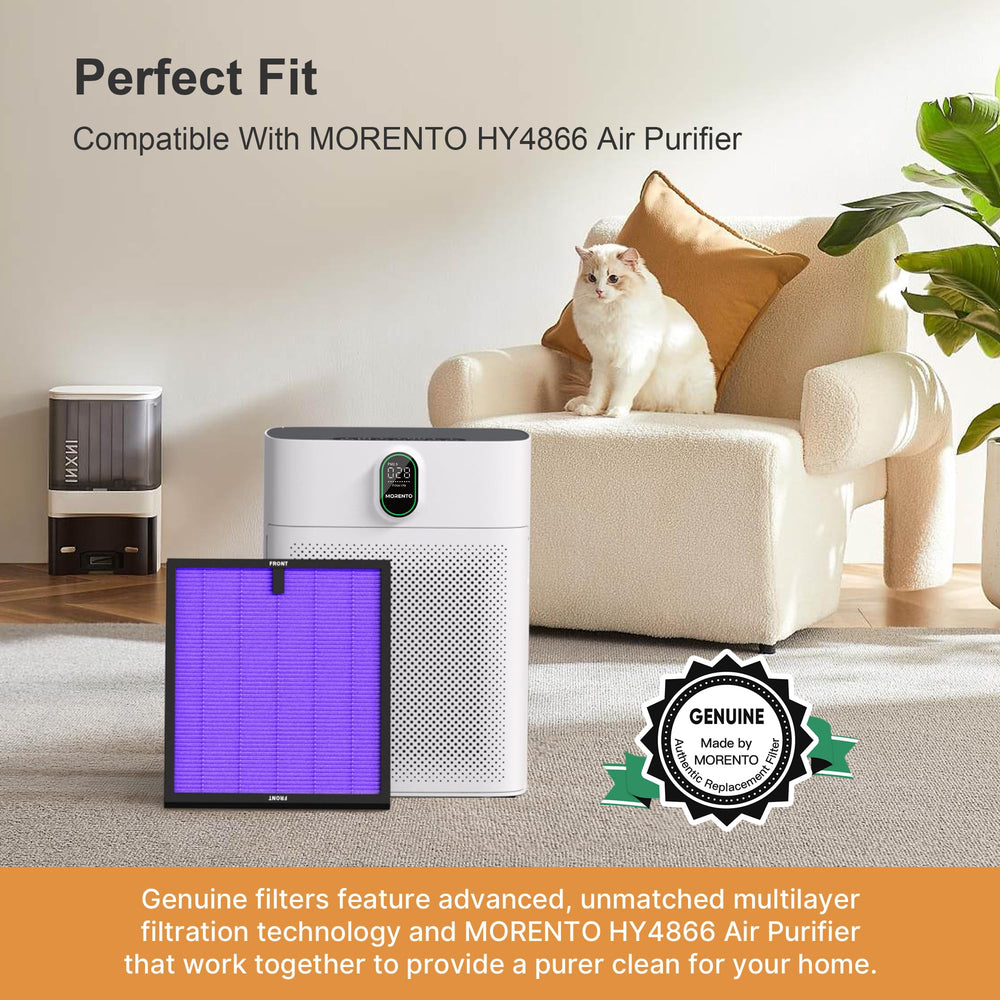 MORENTO filtre HY4866 comparé à une main pour évaluer la taille