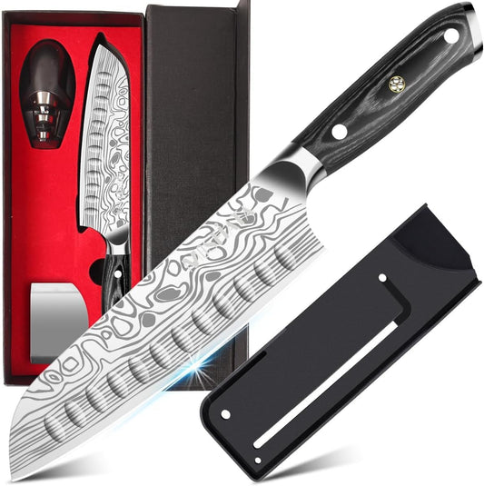 MOSFiATA couteau santoku face avant emballage présentant finition professionnelle